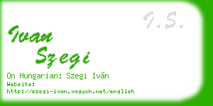 ivan szegi business card